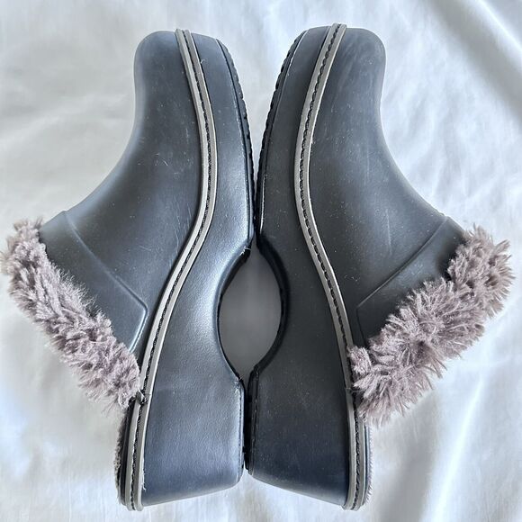 Crocs‎ Cobbler Eva Women's Size 7 Brown Faux Fur Lined Clogs Mules Shoes 11552 - Picture 4 of 10